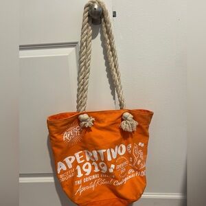 Aperol spritz beach bag- orange- large tote- summer bag